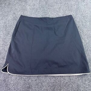 EP Pro Tour Tech Golf Skort Women 12 Navy Blue Contrast Trim Stretch Athletic